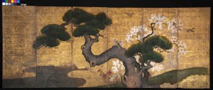 “Pine with Cherry Blossoms and Birds” after conservation. Photo courtesy Studio TKM