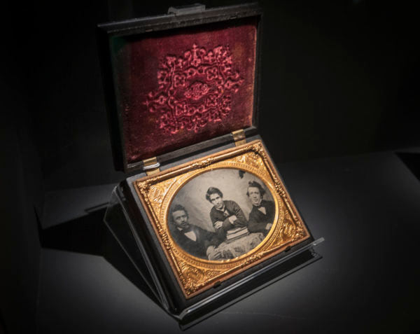 Ambrotype group portrait of three students (c. 1870) in American style case / copyright FOMU, Guy Voet