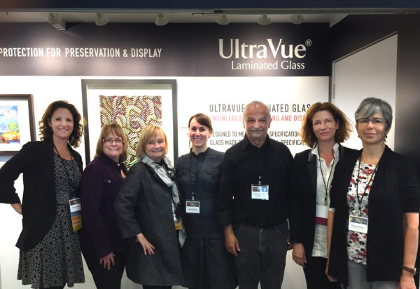 The Tru Vue team, Yadin Larochette, Carolyn Hays, and Patti Dumbaugh, with Joanna Sobczyk, Dr. Valueurs Lampropoulis, Maria Lyratzi and Elisheva Kamaisky; the conservators that were awarded FAIC Tru Vue Scholarships to attend the AIC Annual Meeting in Montreal.