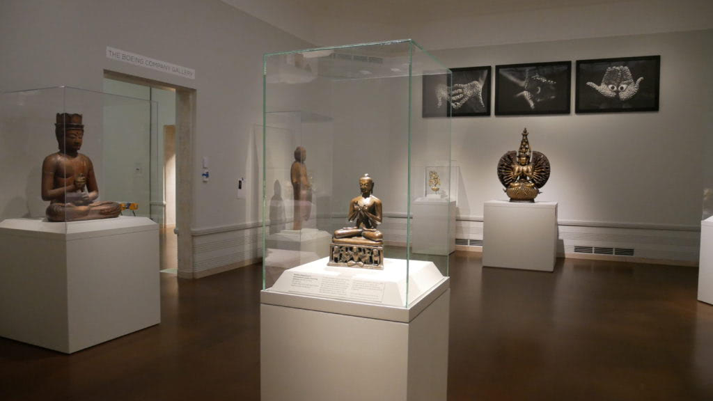 Installation view of the Buddha Shakyamuni in the exhibition “Boundless: Stories of Asian Art” at the Asian Art Museum.