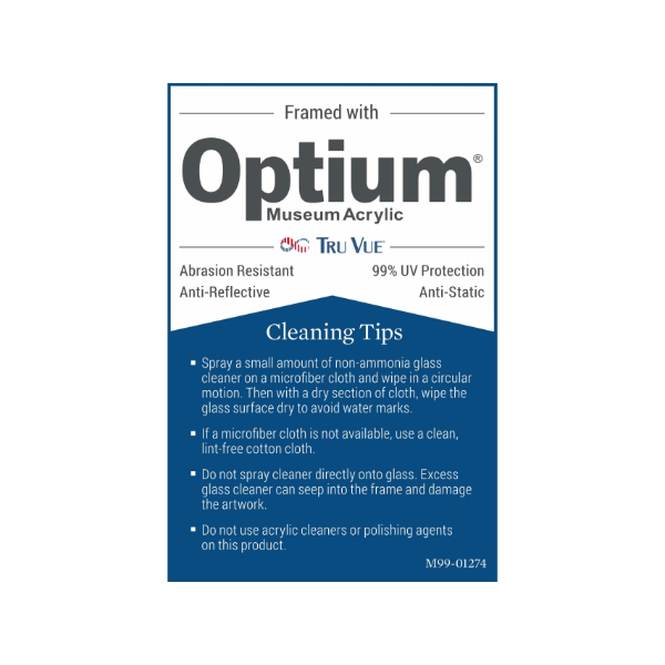 optium museum acrylic cleaning sticker