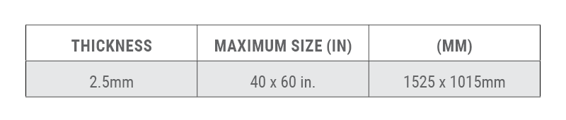 Conservation Reflection Control Glass Size Chart