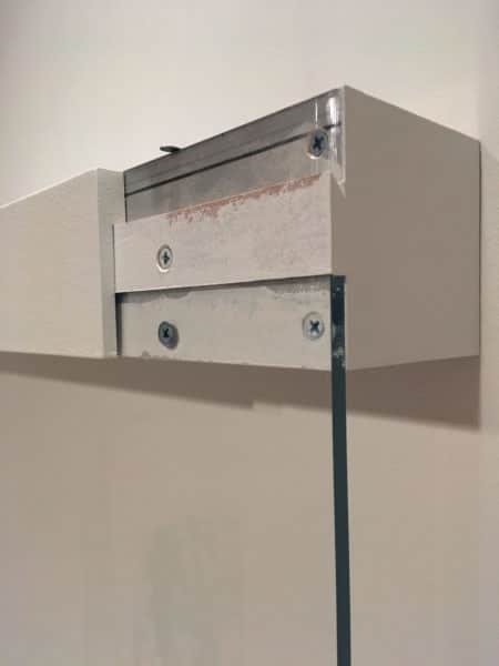 Brackets made from 3 inch aluminum U channel. Photo courtesy of the Cantor Arts Center at Stanford University