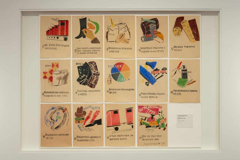 Installation view of "Revoliutsiia! Demonstratsiia! Soviet Art Put to the Test". Courtesy of the Art Institute of Chicago.