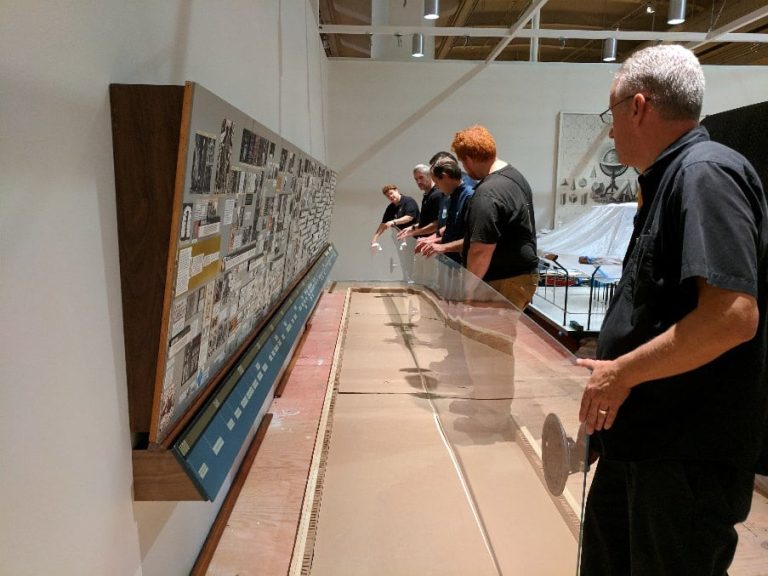 The seamed sheet of Optium Museum Acrylic® during installation. © The Henry Ford. Photo courtesy of The Henry Ford.
