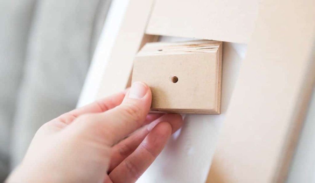 Mounting block used for TruLife Acrylic photo print installation.