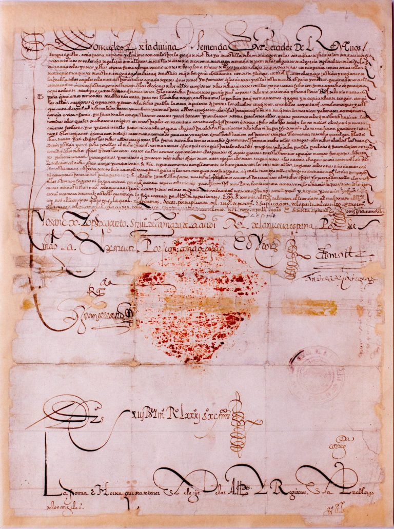 Royal Provision issued by King Charles I in 1532. Archivo General Municipal de Puebla, Ayuntamiento de Puebla© 2018.