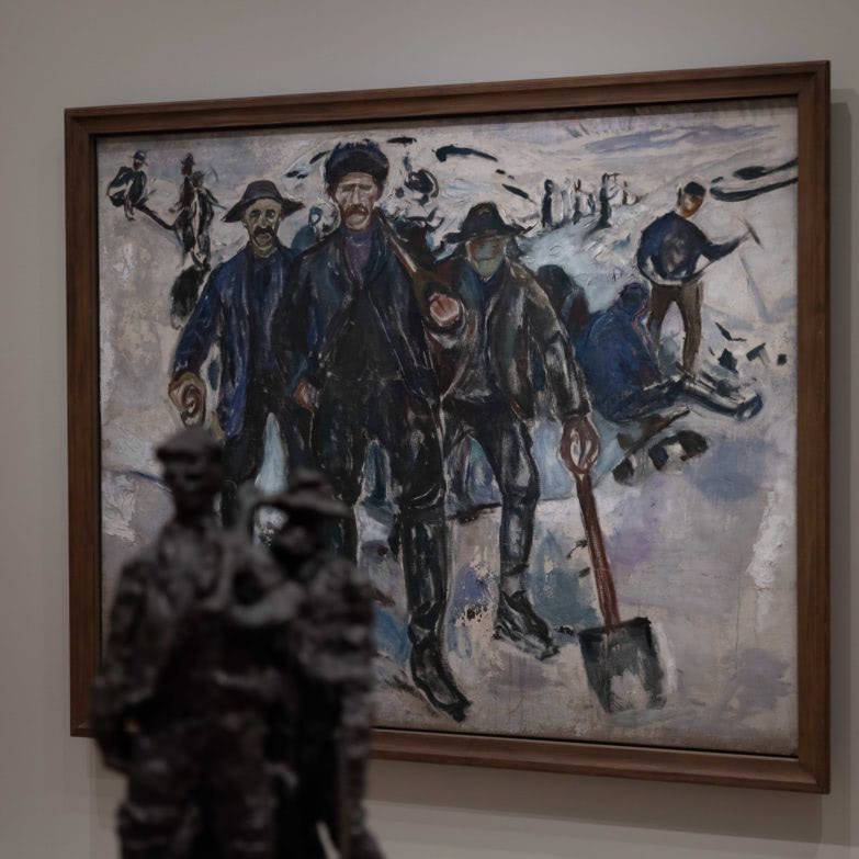 photo of Edvard Munch, Workers in the Snow in situ