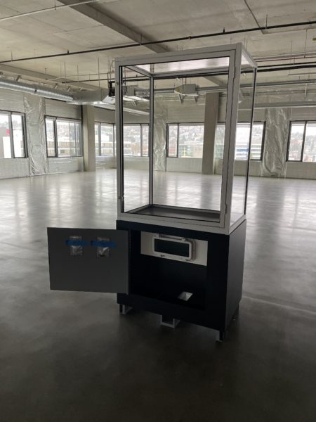 The final display guitar case ready for inspection. Photo courtesy of MoPOP.